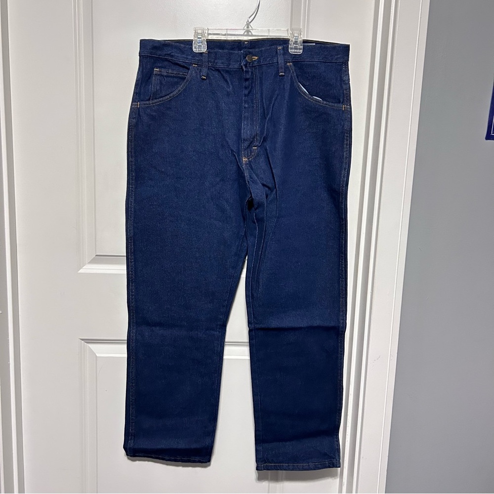 NWT Rustler Classic Regular Fit Straight Leg Dark Wash Denim 38X30 Jeans